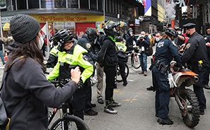 Trump Rally and Protest : Times Square : New York :  Photos : Richard Moore : Photographer